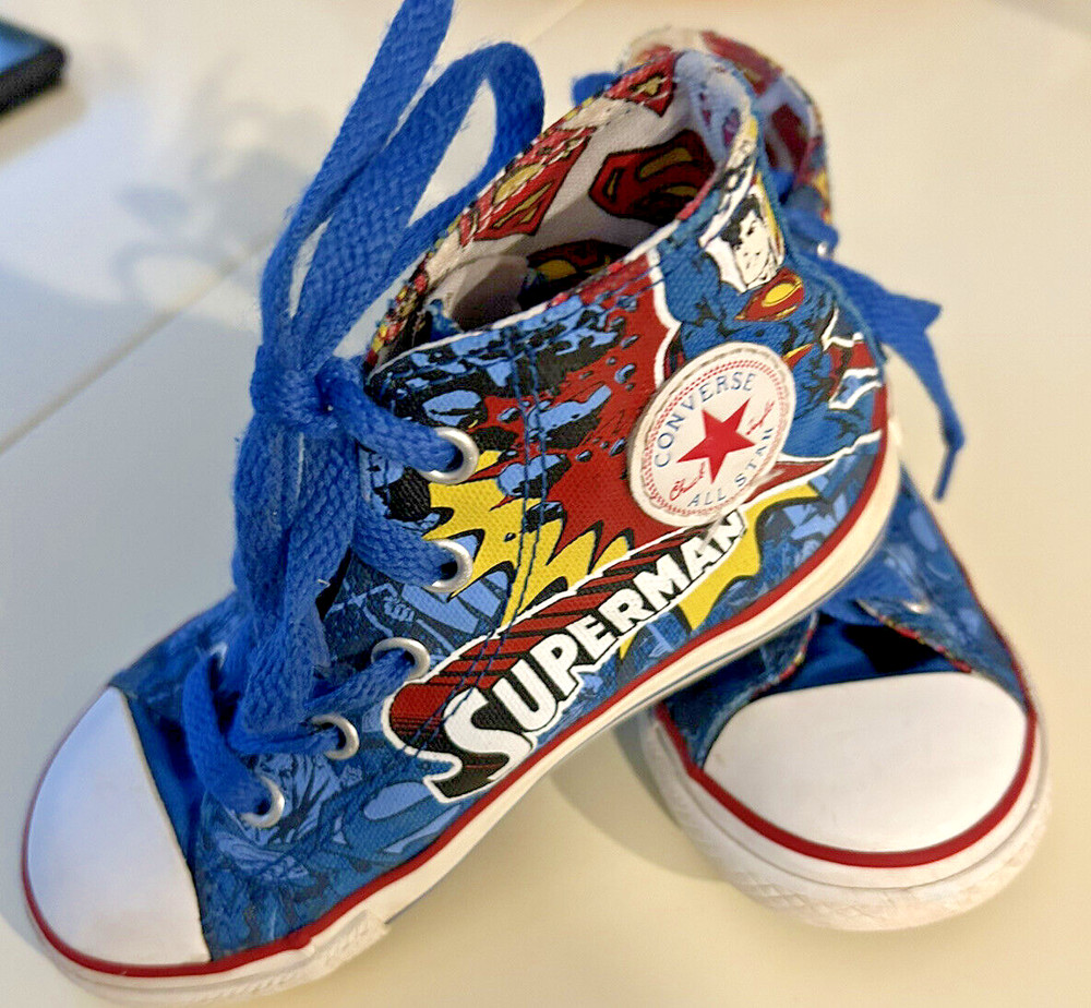 Converse All Star Chuck Taylor High Top Superman DC Comics Youth US Size 9