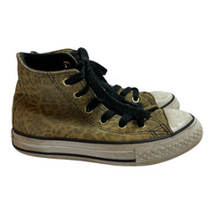 Converse Tan Leopard Print Suede High Top Sneakers Youth Size 11