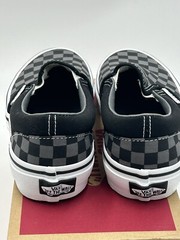 Vans Classic Slip On Sneaker Checkerboard Black Pewter Shoes Kids Size 2.5 New