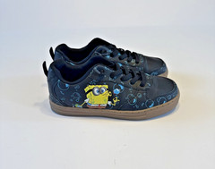 SpongeBob Patrick Star Kids Sneakers Black Bubble Print Shoes Size 4 Youth