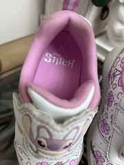 Disney Stitch Hook & Loop Athletic Sneakers Kids US 8 EU 25 White/Pink/Purple