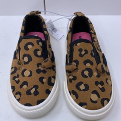 Old Navy Kids 7 Brown Black Leopard Print Round Toe Slip-On Sneaker Shoes NWB