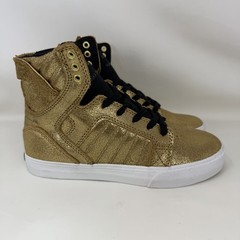 Supra Skytop Muska 001 Athletic Shoes Gold White Youth Size 2