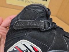 Size 4Y Air Jordan 8 Retro GS Mid Playoff Black/True Red Shoes 305368-062 PICS