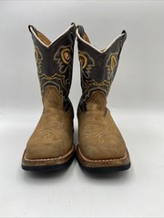 Old Corral Square Toe Cowboy Boots Brown Swede Leather Kids Size 11 US /18.5 Mex