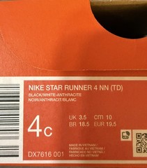 Nike Kids‘ Star Runner 4 Sneaker in Black/ White/ Anthracite Size 4