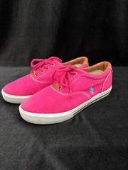 POLO RALPH LAUREN EU 36 / UK 4 Canvas Leather Low Top Sneakers Lace Up Pink