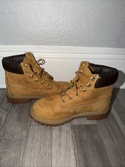 Timberland Junior 6 Premium Waterproof Boots Wheat Nubuck Size 4.5 Youth 12909