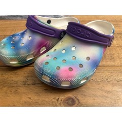 Kids Crocs Classic Clog Tie Dye Purple Blue Yellow Pink Size 2