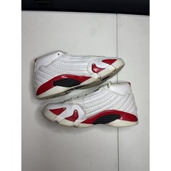 Jordan 14 Retro Candy Cane White Varsity Red 487524-100 Kids Size 5.5Y Womens 7