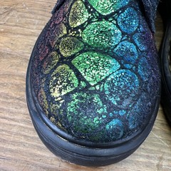 Dr Martens 1460 Pascal J Black Rainbow Metallic Boots YOUTH SIZE 3 Suede Upper