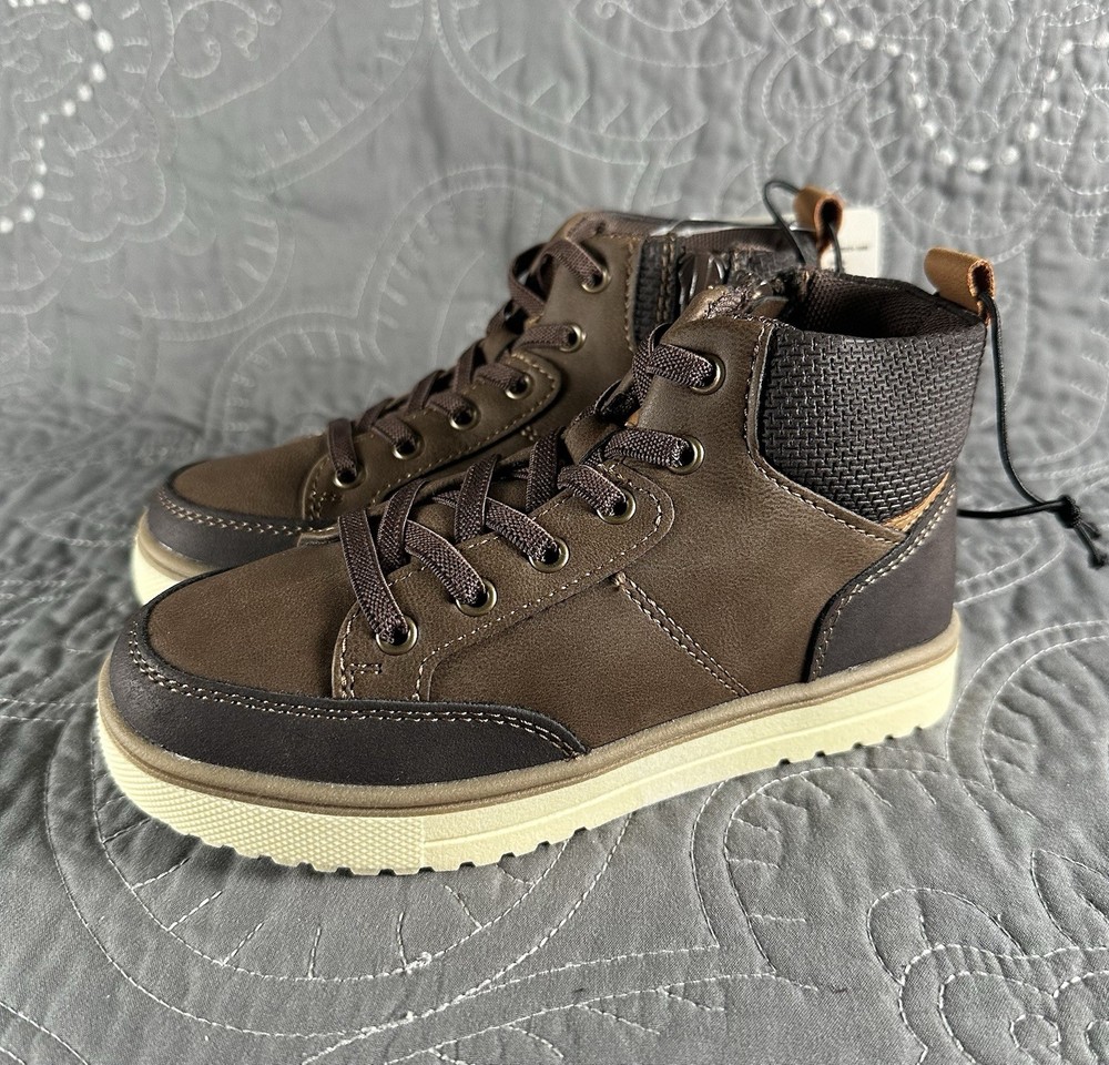 thereabouts Boys Asher Chocolate Flat Heel Boots Size Boys 11