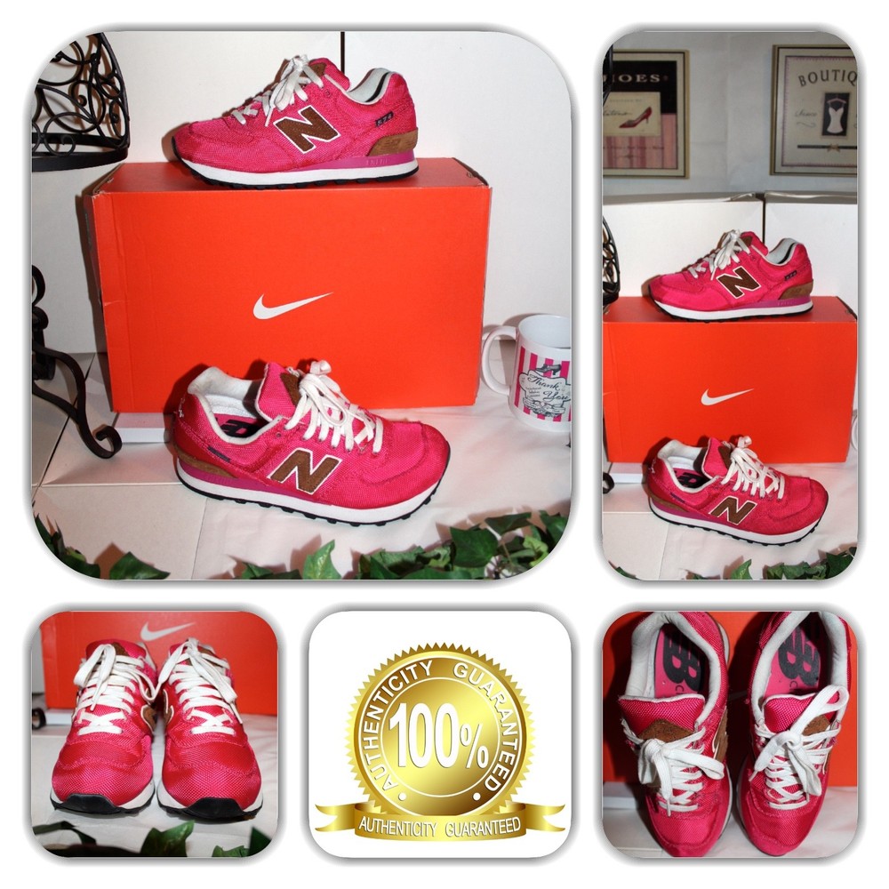 CHIC NEW BALANCE PINK/BROWN/WHITE WL574BPR SNEAKER SHOES! (SIZE 6.5)