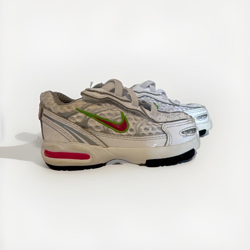 Nike Air Max Unisex Kids Sneaker US 4 White/Silver Green Pink Low Top