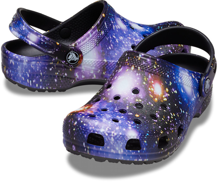 NEW! CROCS CLASSIC SPACE GALAXY CLOGS Purple Toddler Shoes Lightweight Comfort