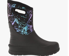 Bogs Kids Neo Classic Boot, Metallic Mountains Black, Size 7 Little Kid