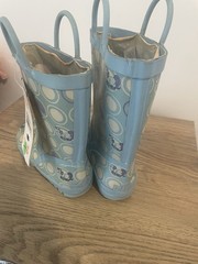 Pony Palooza Perri’s Rubber Rain Boots Kids Periwinkle Pony Wellie NWT Size 12