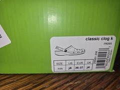 Crocs Classic Clog K Unisex Kids Clogs US J4 Green Synthetic Slip On 206991-308
