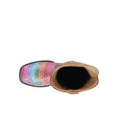 Roper Rainbow Glitter Square Toe Cowboy Toddler Girls Brown, Multi Casual Boots