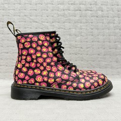 Dr. Martens 1460 J Boots Teens Size 3 Black Pink Leopard Ankle Combat 1460J