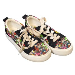 Ground Up Super Mario Bros Sneakers Boy’s Size 13 Black Full Over Multicolor