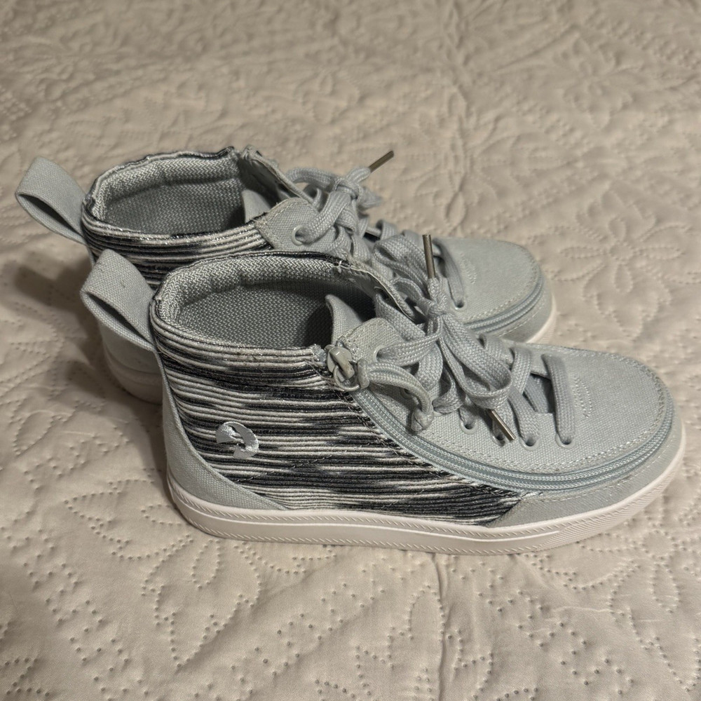 BILLY Footwear Classic DR High Top Gray/White Lace-Up Sneaker Unisex Kids 3M