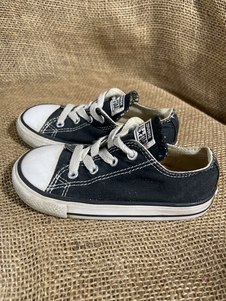 Converse All Stars Canvas Classic Black Lo Top Youth Kids Size 12