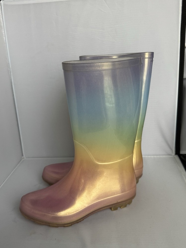 Target Unisex Kids Multicolor Gradient Rain Boots US Size 1 Man Made Materials