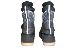 BUSTER BROWN CHILL CHASERS GRAY BLCK PINK RAIN SNOW DUCK STYLE BOOTS / LINERS 10
