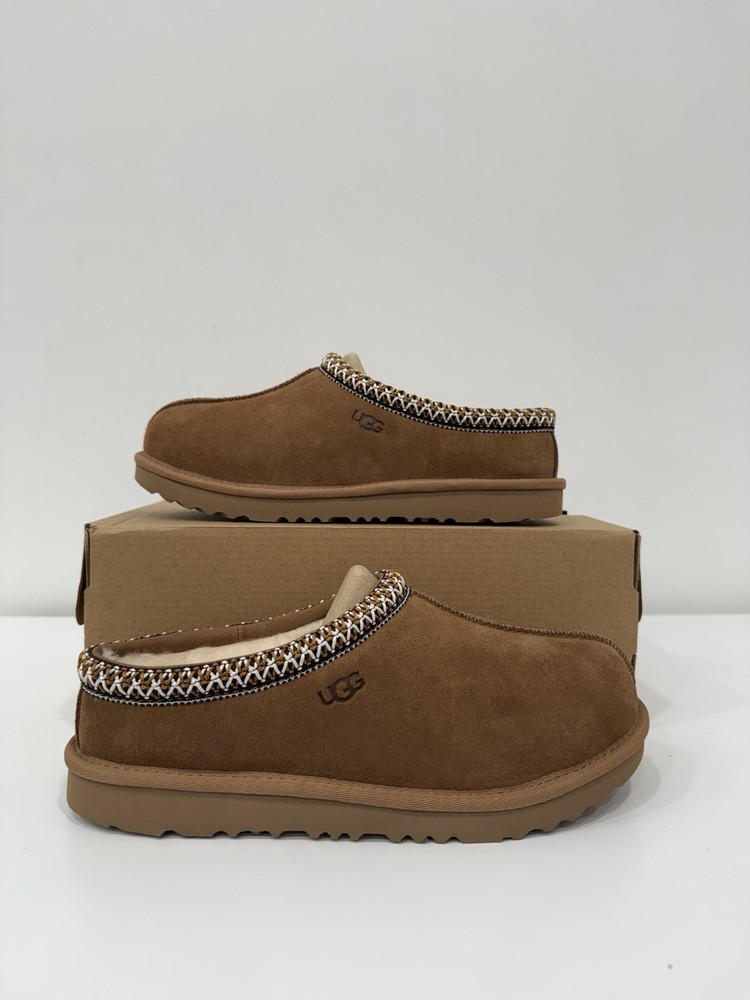Ugg Tasman II Slippers Chestnut Brown Suede Slip-On Kids Size 6 Brand New