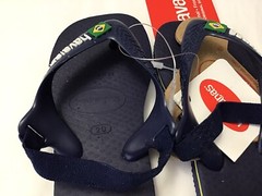 New Havaianas flip flops Sandals Beach Unisex Size 6C Navy Blue Yellow (C23-1)