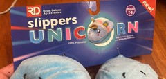 NEW! Blue Unicorn Slippers Size Medium 7/8 By Royal Deluxe 100% Polyester