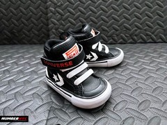 CONVERSE INFANT PRO BLAZE STRAP HI BLACK/ WHITE /BRIGHT POPPY ORANGE SIZE 2