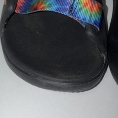 Chaco Strappy Sandal Black Multicolor Tie Dye Unisex Kids Adjustable Strap