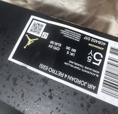 Jordan Air Jordan 4 Retro (GS) Unisex Kids Sneakers Black/White/Tour Yellow 5.5Y