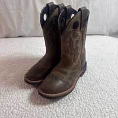 Dan Post Cowboy Boots Lil Dawson Round Toe Toddler Boys Size 12.5D Brown Leather