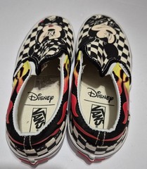 Vans Checkered Flame Disney Mickey Minnie Mouse Slip On Youth Kids Size 2.5