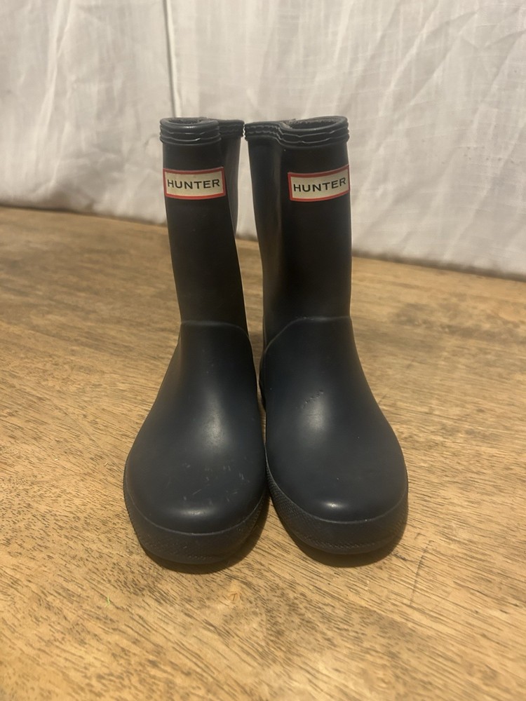 Hunter First Classic Unisex Kids Navy Rain Boots UK 11 US 12