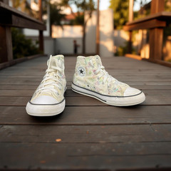 Converse Chuck Taylor All Star High Butterfly Shine Youth Size 3 Used A01481F