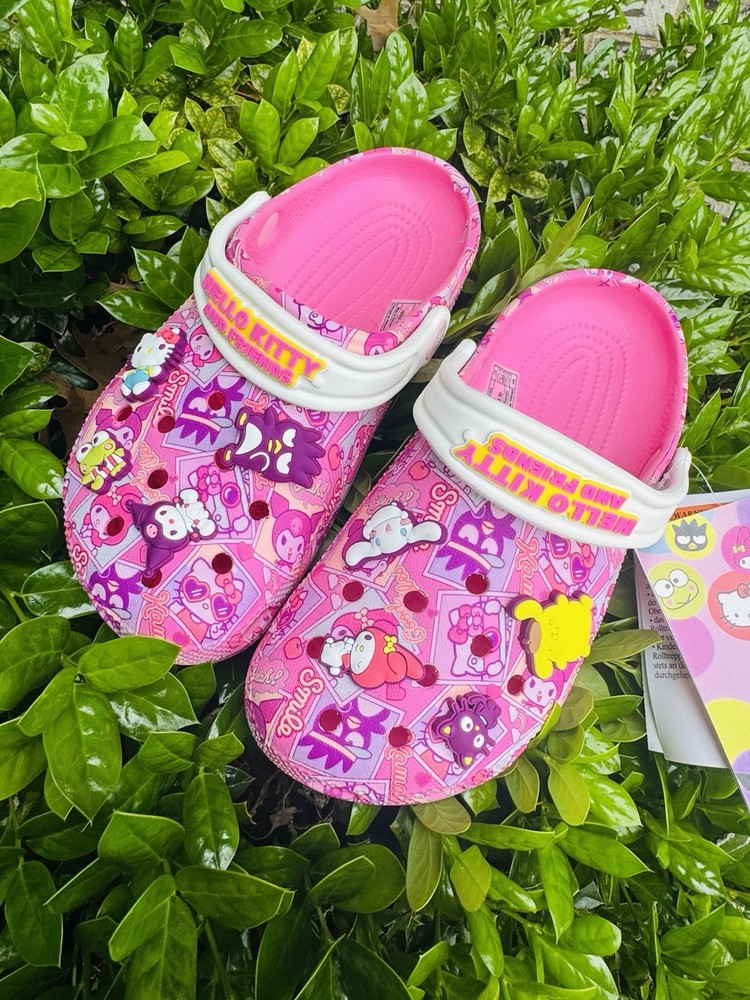 Crocs hello kitty clogs Junior 2 Limited Edition Crocs 🌈 Fast Shipping