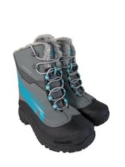 Columbia Youth Bugaboot Plus IV Omni-Heat Boot- Gray/blue Boys Size 1Y