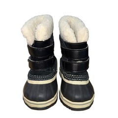Sorel 1964 Pac Strap Toddler 4 Pre-Owned Snow Boots Black Waterproof Insulated