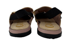 Gucci Auth Kids Gold Leather Mules Shoes 12.5 US 30 EU Girl Flats Embroidery
