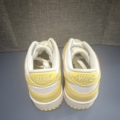 Nike Dunk Low GS White Soft Yellow Leather Sneakers 6Y Unisex Kids Athletic