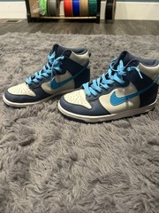 Nike Dunk High (GS) Unisex Kids 5.5Y Blue/White Leather High Top Sneakers