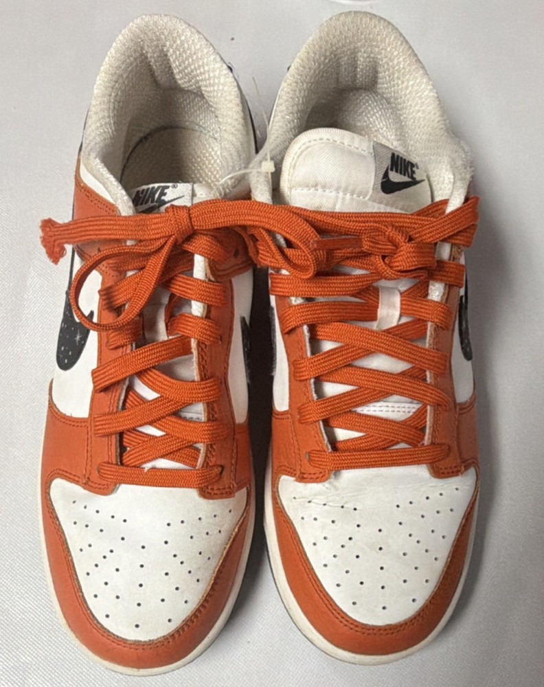 Nike Dunk Low Unisex Kids Low Top Sneakers Orange/White/Black US 8 FV6979-800