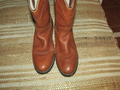 Justin Brown Leather Boots Cowboy Western Youth 4 D style 3420Y Made in Mexico