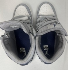 Nike Air Jordan 1 Mid Wolf Grey Midnight Navy Boys 5.5Y