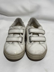 Veja Esplar Hook & Loop Kids Sneakers White Leather Suede Logo Size 12 EU 30