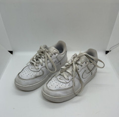 NIKE 314193-117 AIR FORCE 1 LOW TRIPLE WHITE GS YOUTH SZ 13.5c SNEAKERS